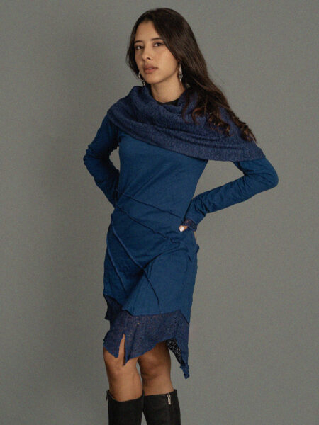 Jaipur - Maglia Etnica Asimmetrica Blu