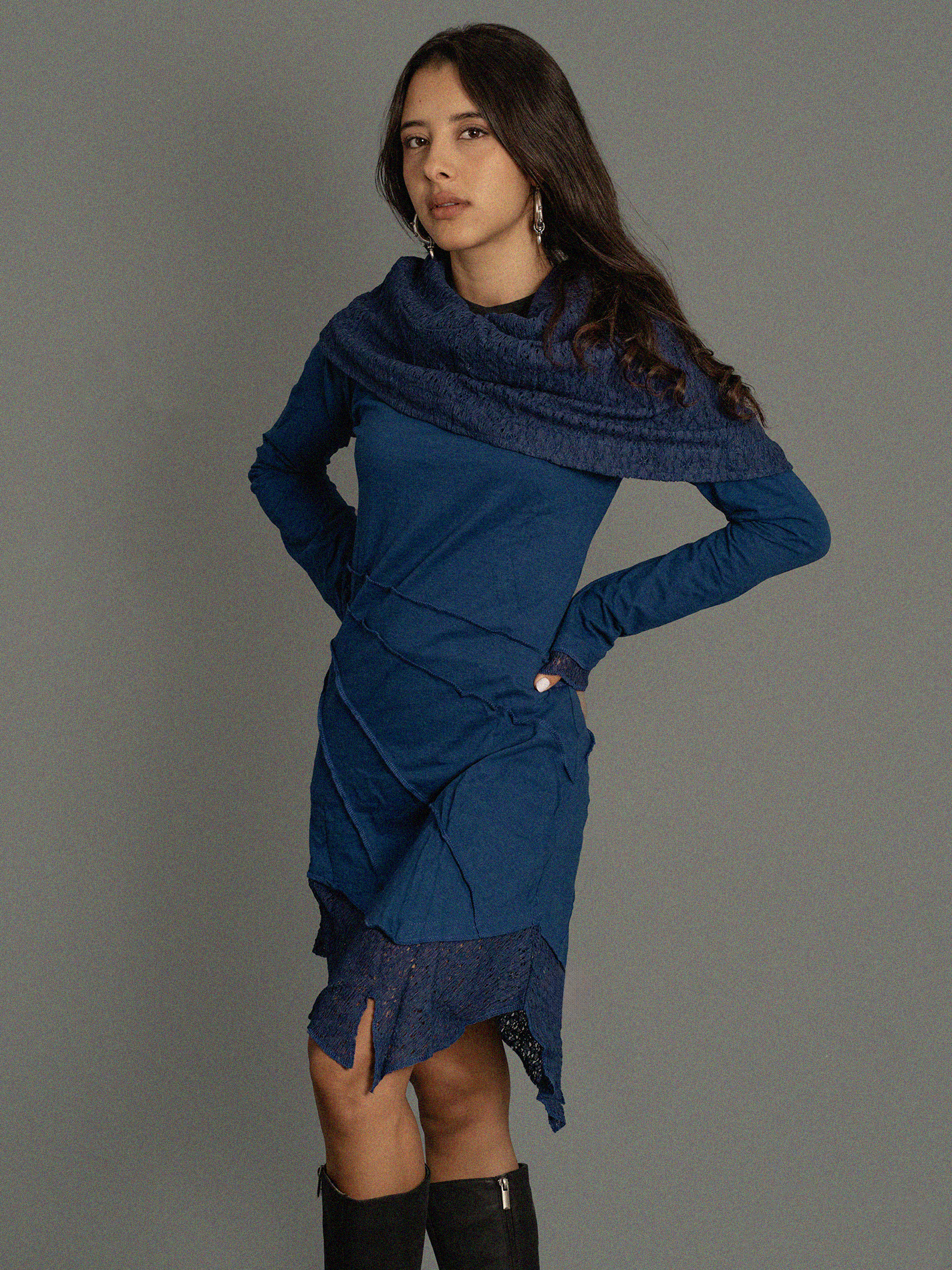 Jaipur - Maglia Etnica Asimmetrica Blu