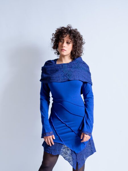 Jaipur - Maglia Etnica Asimmetrica Blu