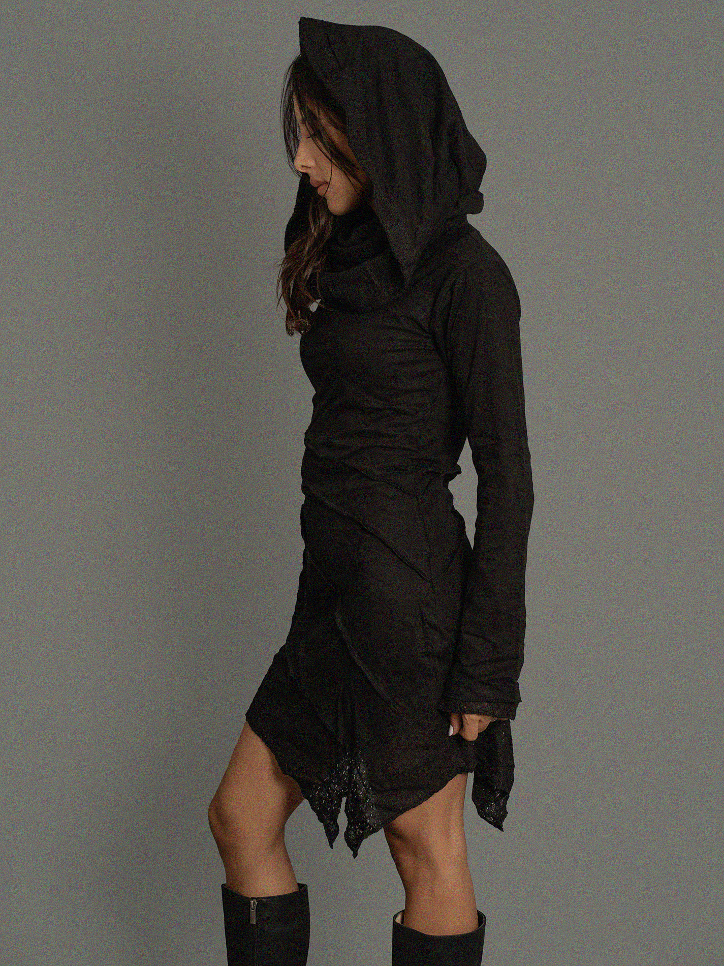 Jaipur - Maglia Etnica Asimmetrica Nera