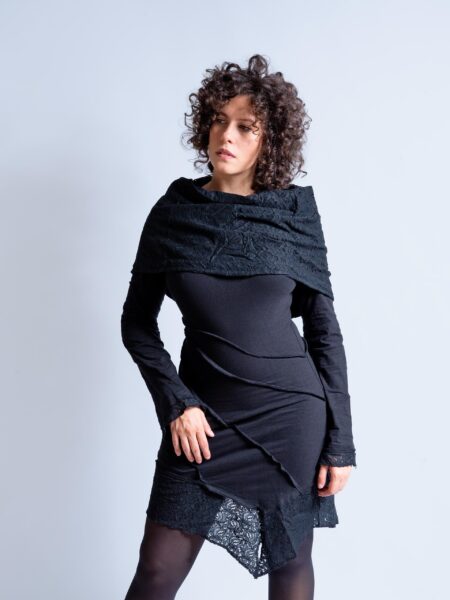 Jaipur - Maglia Etnica Asimmetrica Nera