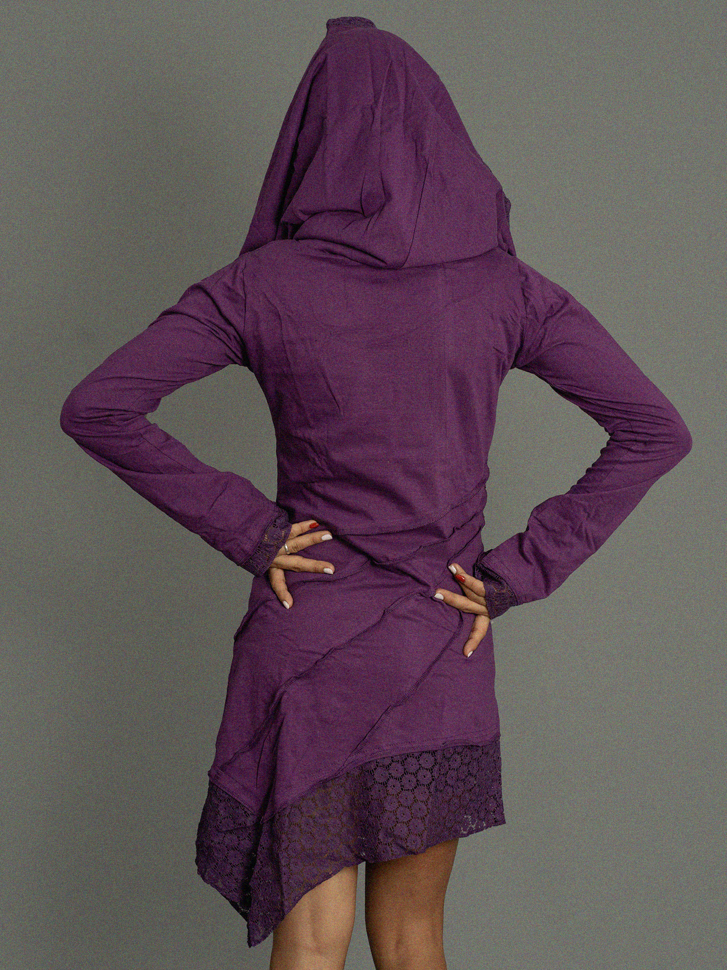 Jaipur - Maglia Etnica Asimmetrica Viola