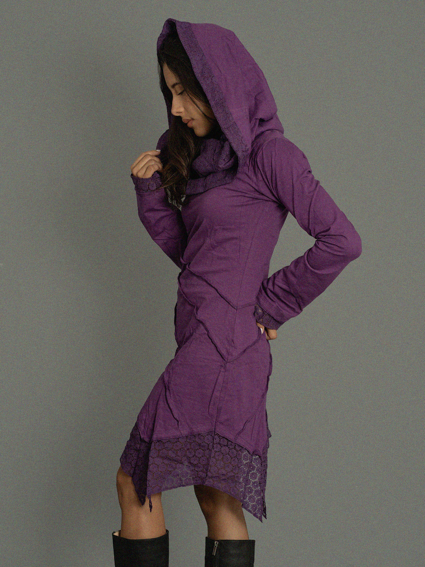 Jaipur - Maglia Etnica Asimmetrica Viola