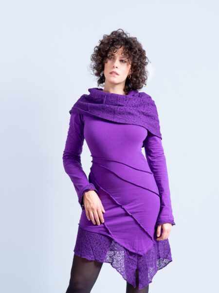 Jaipur - Maglia Etnica Asimmetrica Viola