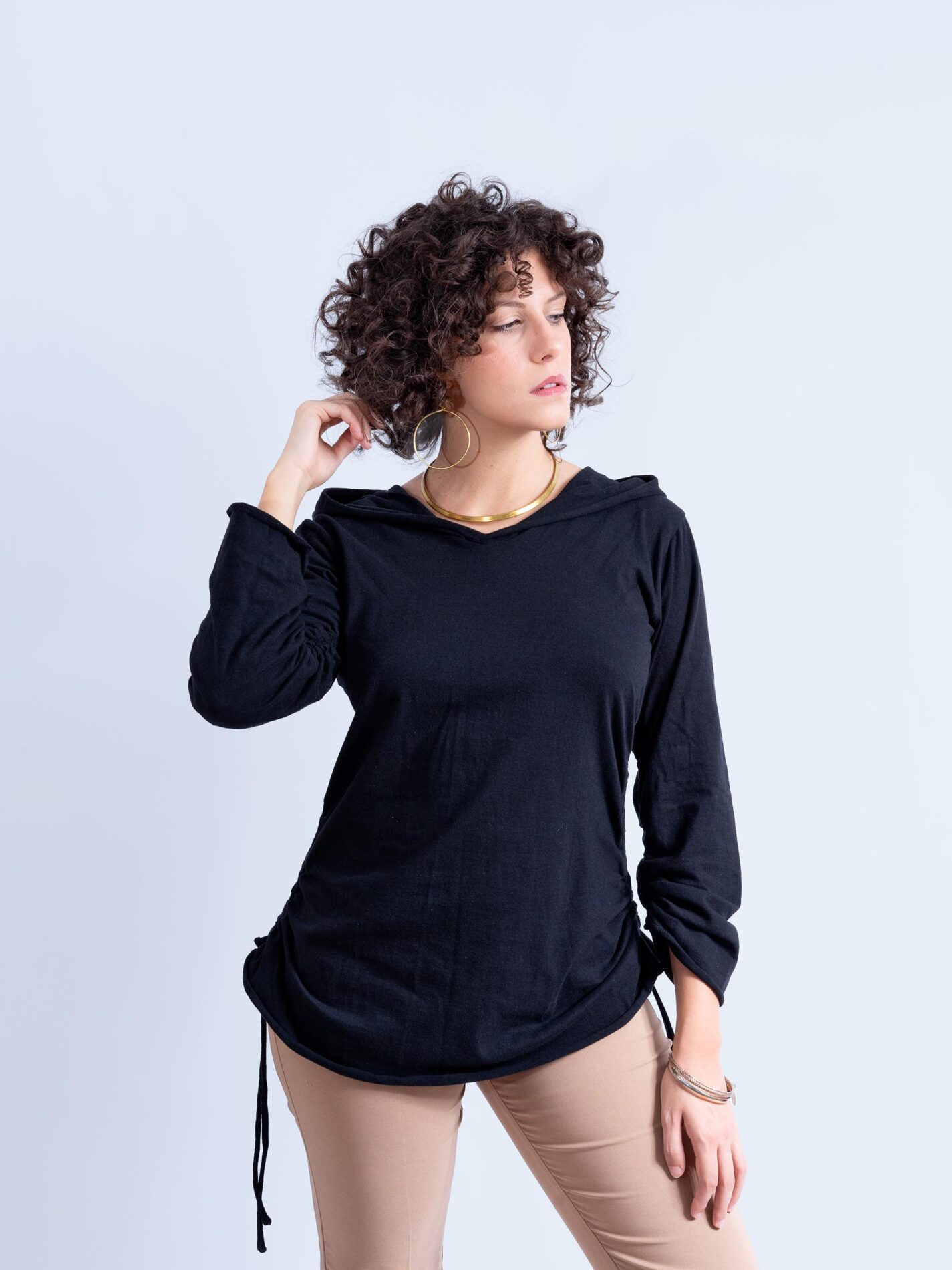 Poonam - Felpa Etnica Nera