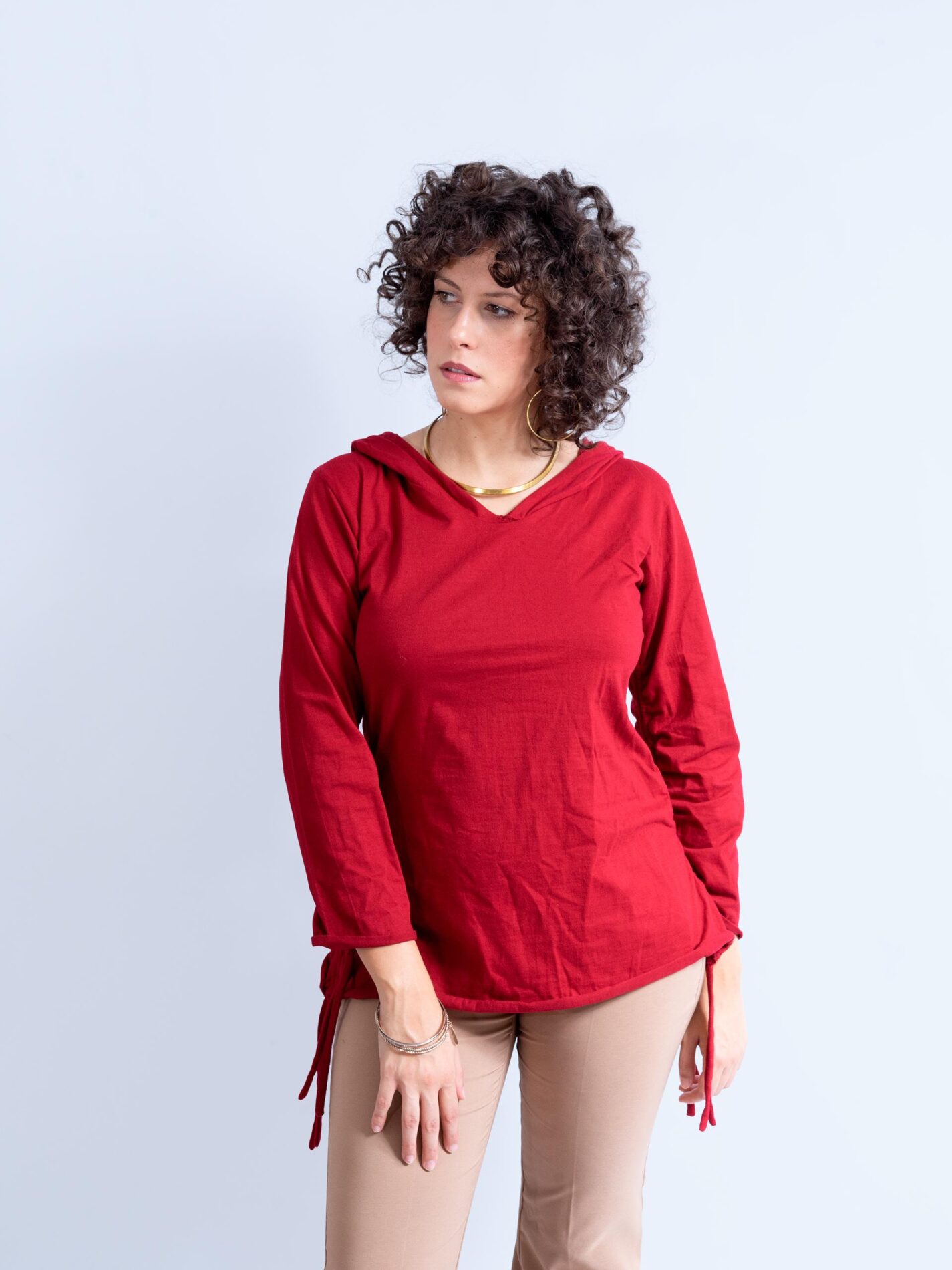 Poonam - Felpa Etnica Rossa