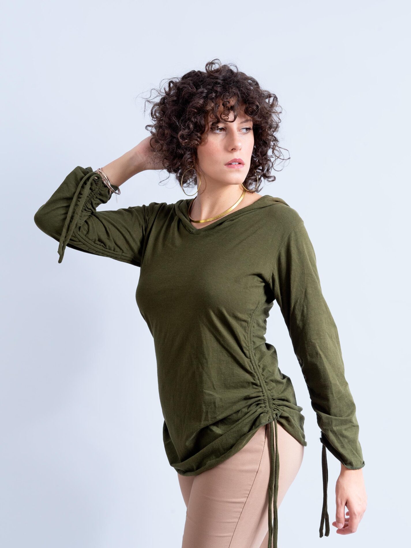 Poonam - Felpa Etnica Verde