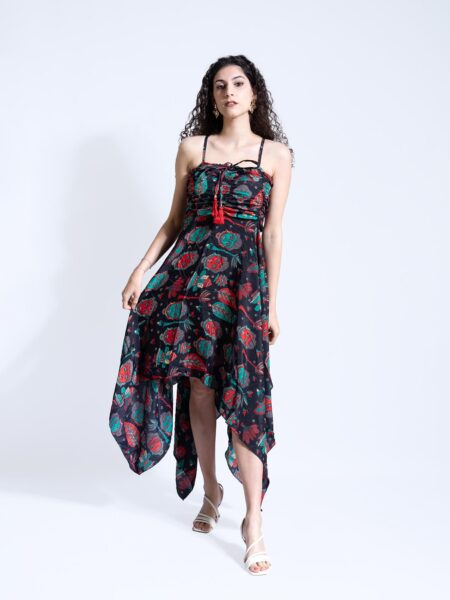 Abito con Gonna a quattro punte MANJULA Buddha Edition – Nero