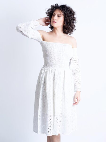 Abito in Cotone con Elastico e scollo a Barca - Jodhpur