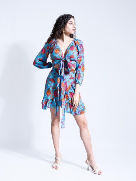 Completo Wrap Top e Mini Gonna KERALA Buddha Edition – Turchese