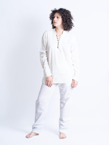 Pantalone etnico UNISEX bianco - Gela