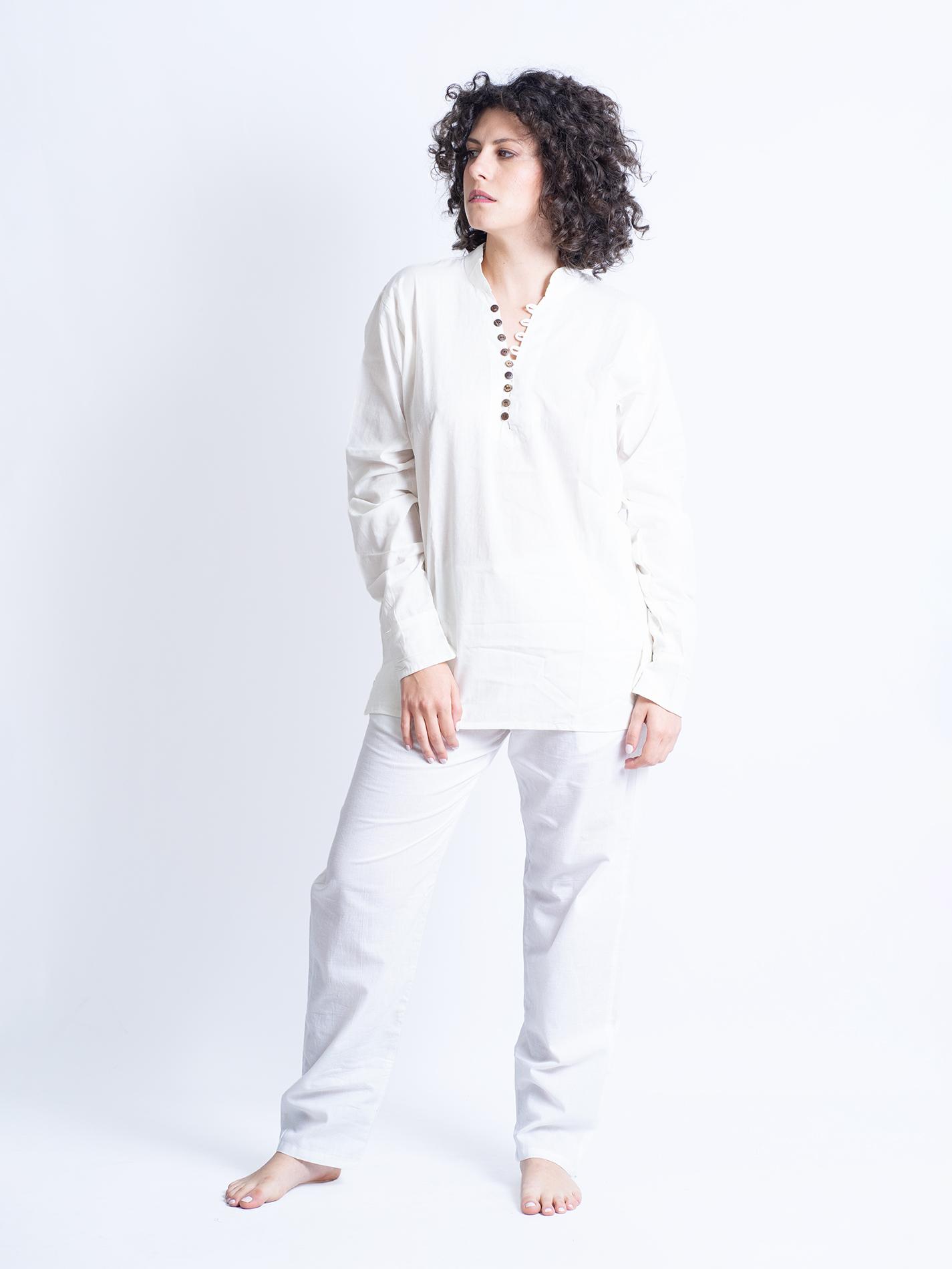 Pantalone etnico UNISEX bianco - Gela
