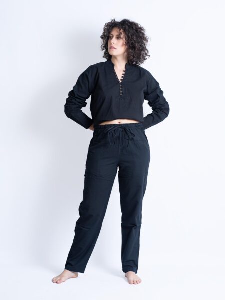 Pantalone etnico UNISEX nero - Gela