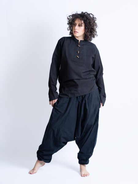 Camicia etnica UNISEX con alamari nero – Palermo