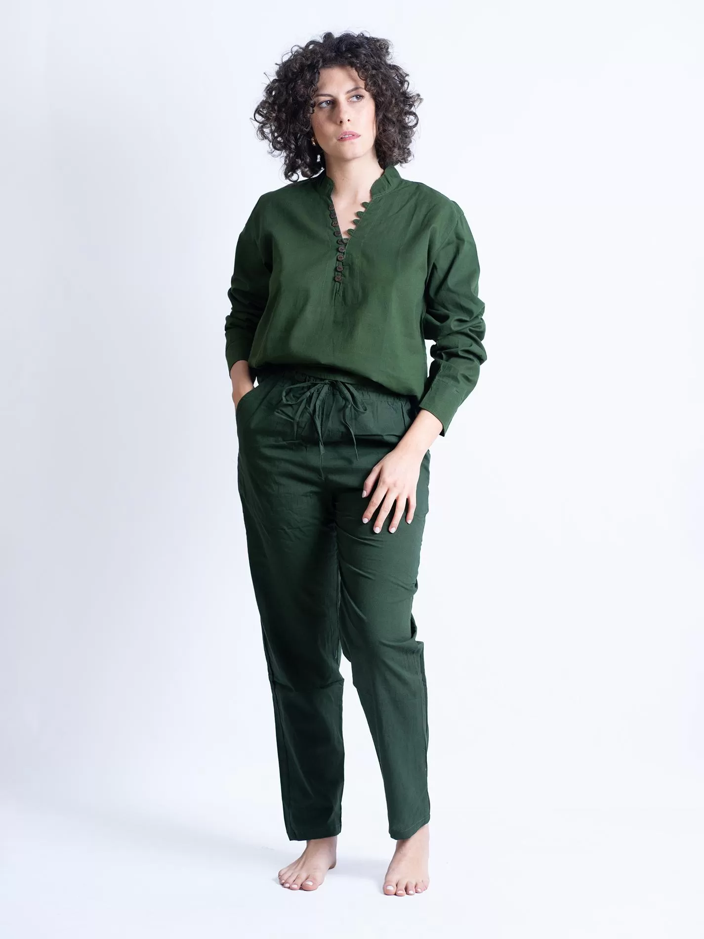Pantalone etnico UNISEX verde - Gela