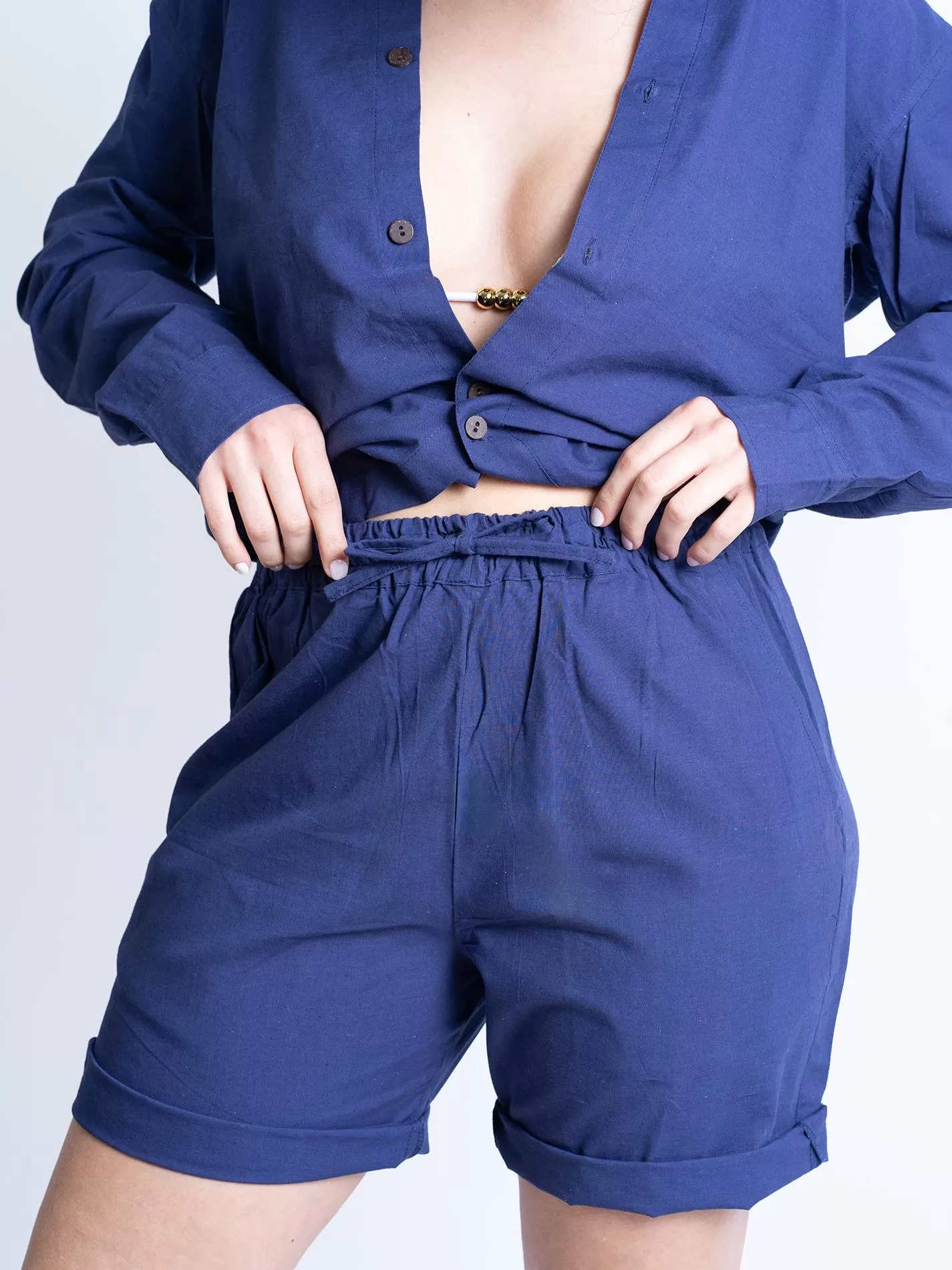 Pantaloncino in Cotone Blu – Donna – Ortigia