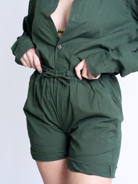 Pantaloncino in Cotone Verde – Donna – Ortigia