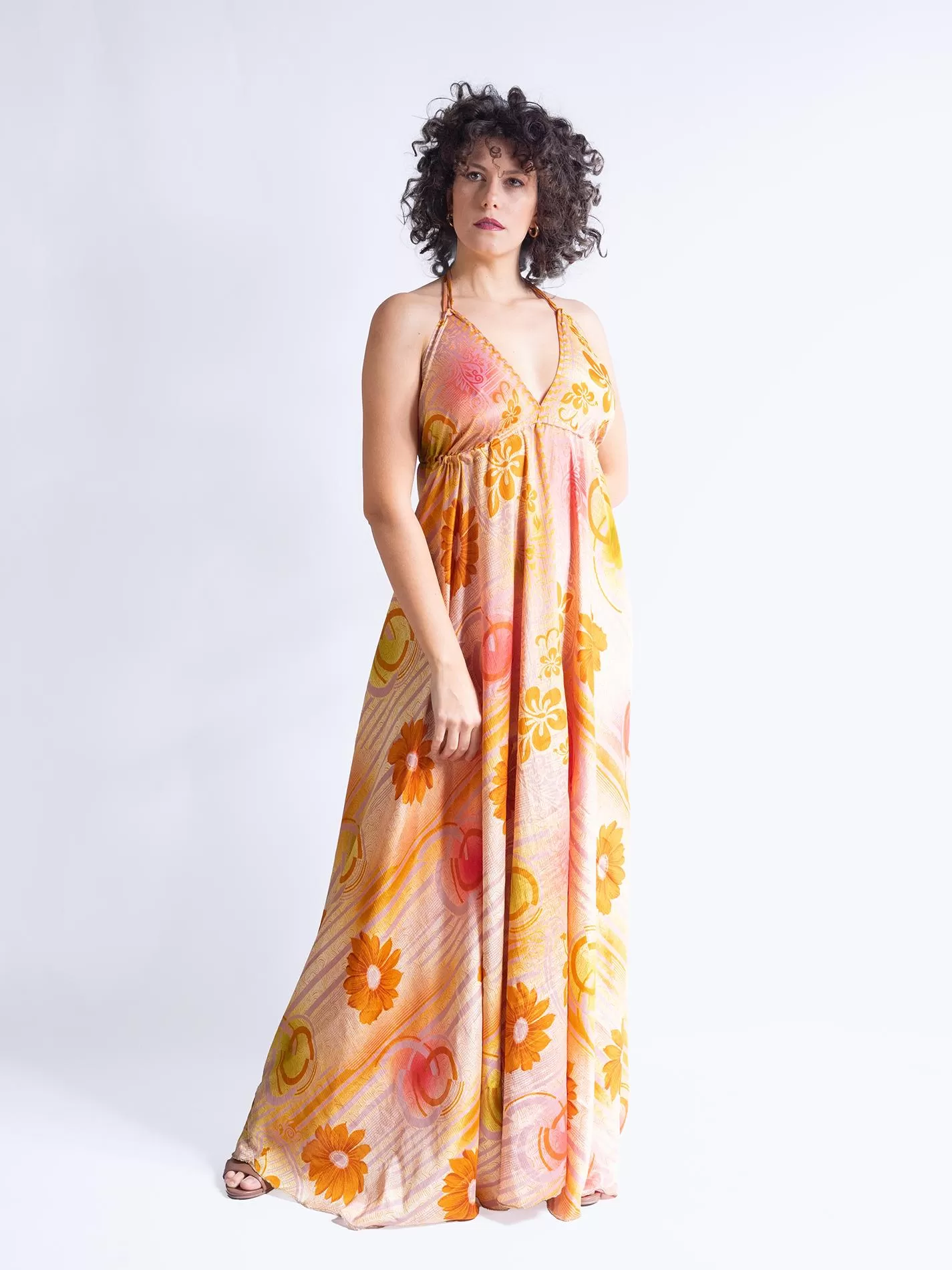 Abito etnico lungo arancione – Delhi