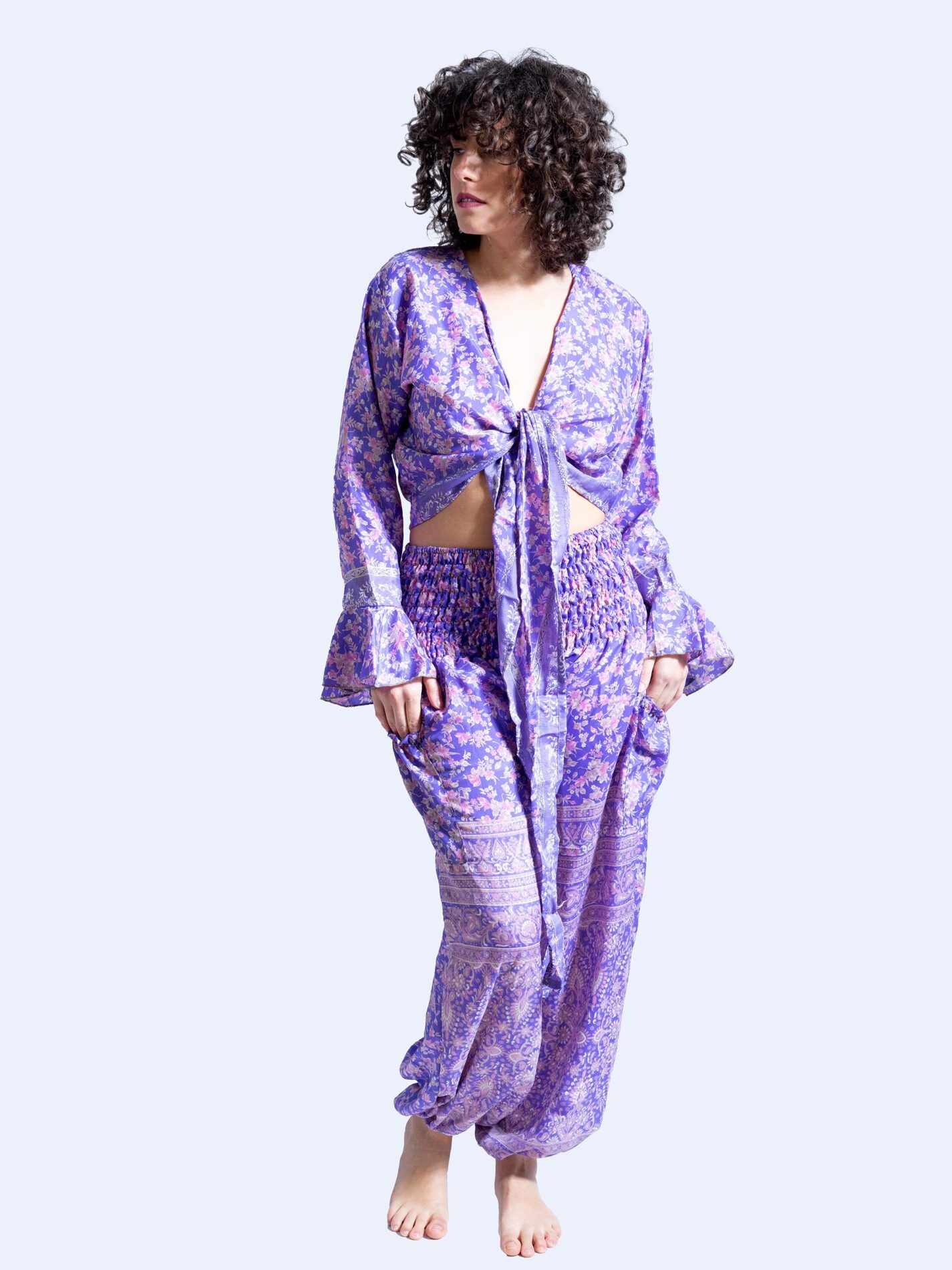 Wrap Top e Pantalone lilla – Punjabi