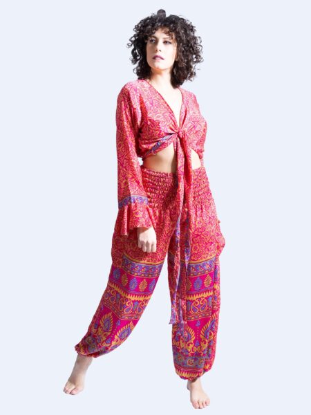 Wrap Top e Pantalone rosso – Punjabi