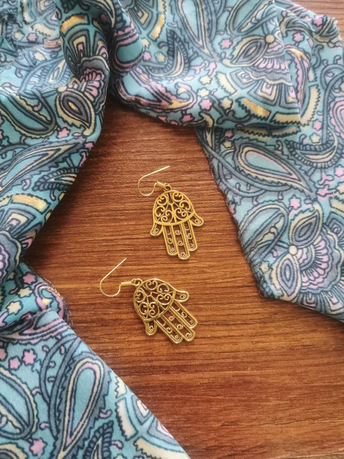 Orecchini Indiani Stile Boho - Mano di Fatima