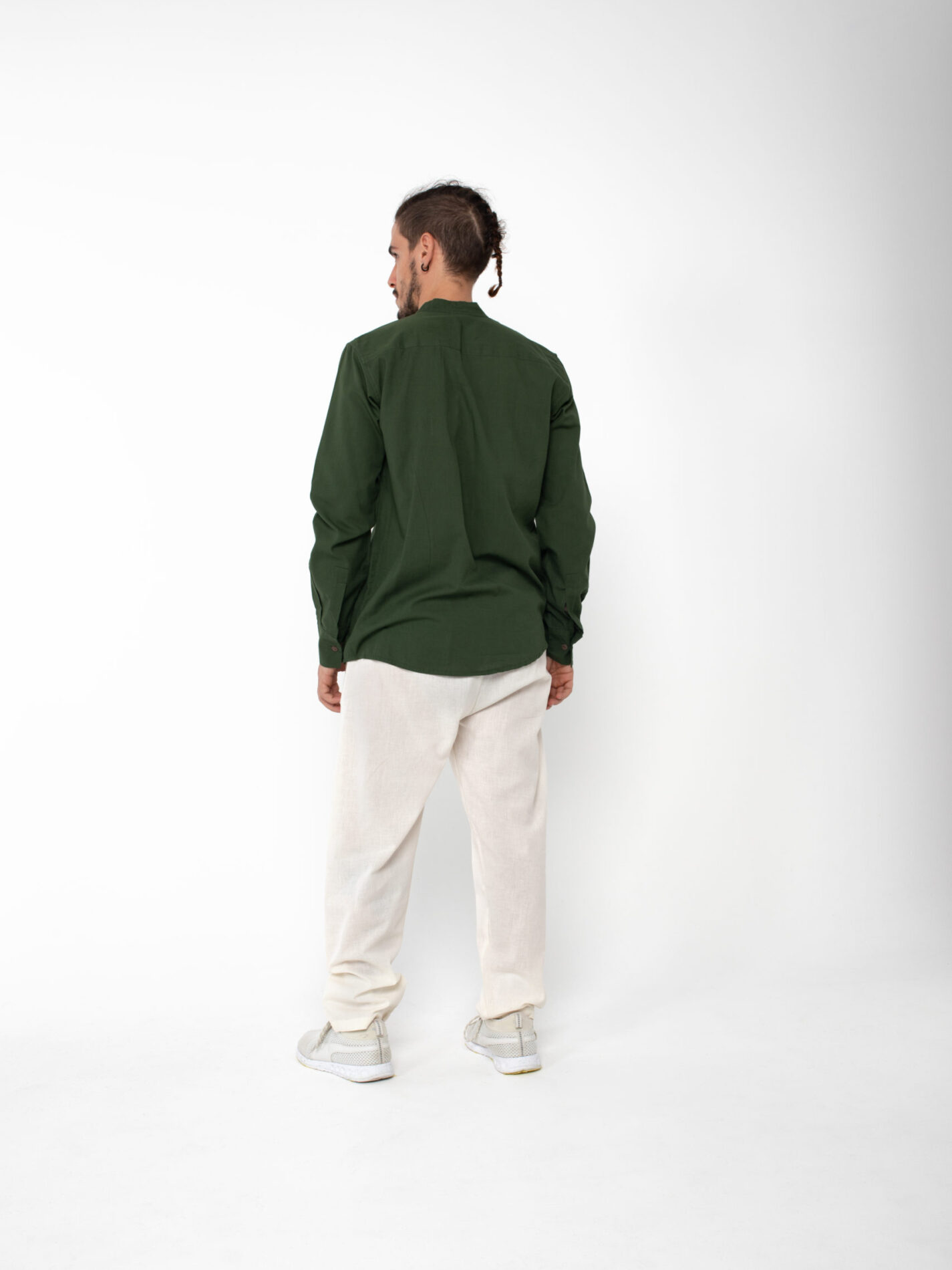 Camicia etnica con sei bottoni verde – Etna