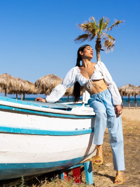 Pantalone etnico UNISEX azzurro – Gela (2)