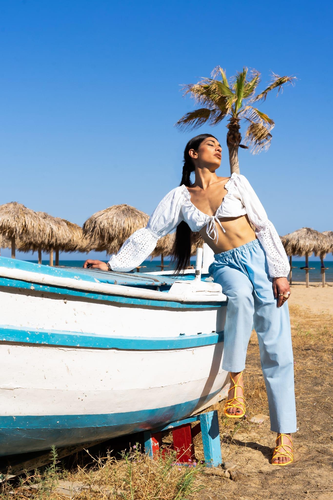 Pantalone etnico UNISEX azzurro – Donna - Gela