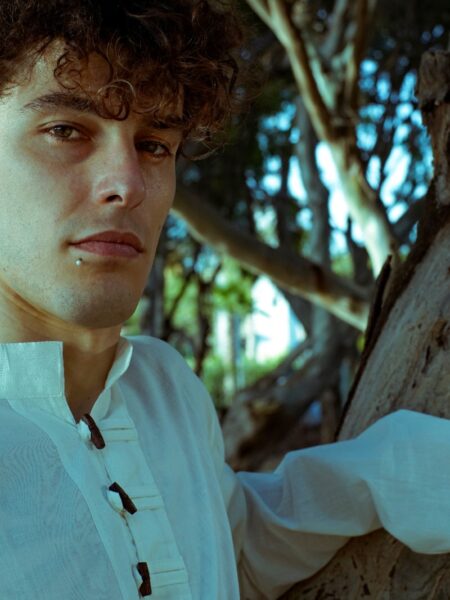 Camicia etnica con alamari bianco - Palermo