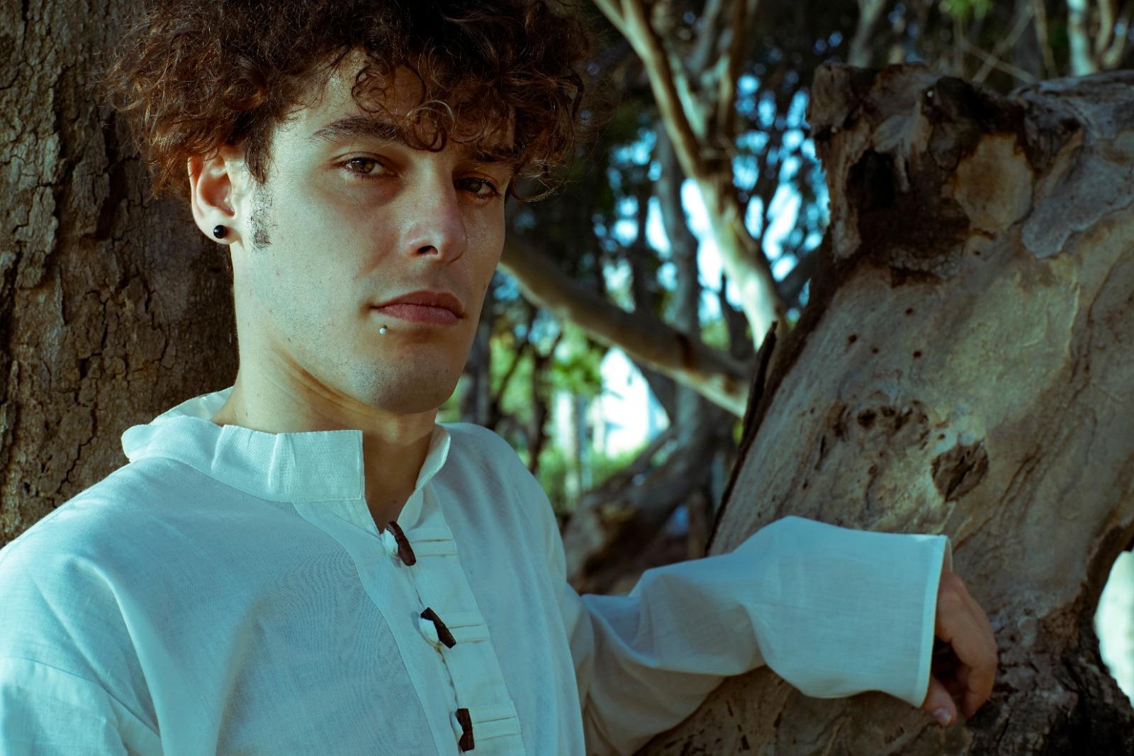 Camicia etnica con alamari bianco - Palermo