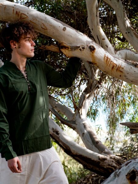 Camicia etnica con scollo verde – Sicilia