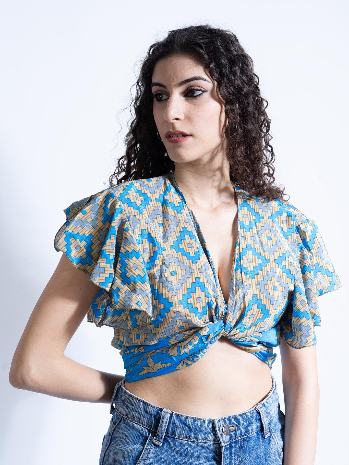 Wrap Top  azzurro – Bengala