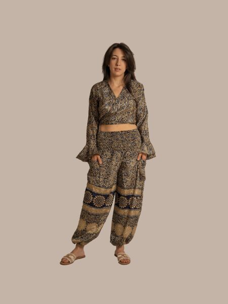Wrap Top e Pantalone blu – Punjabi
