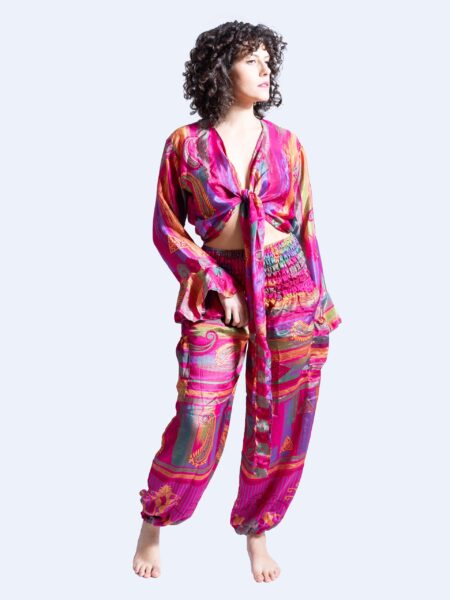 Wrap Top e Pantalone fucsia – Punjabi