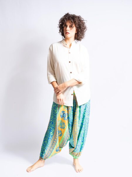 Pantalone afgano azzurro e verde – Goa