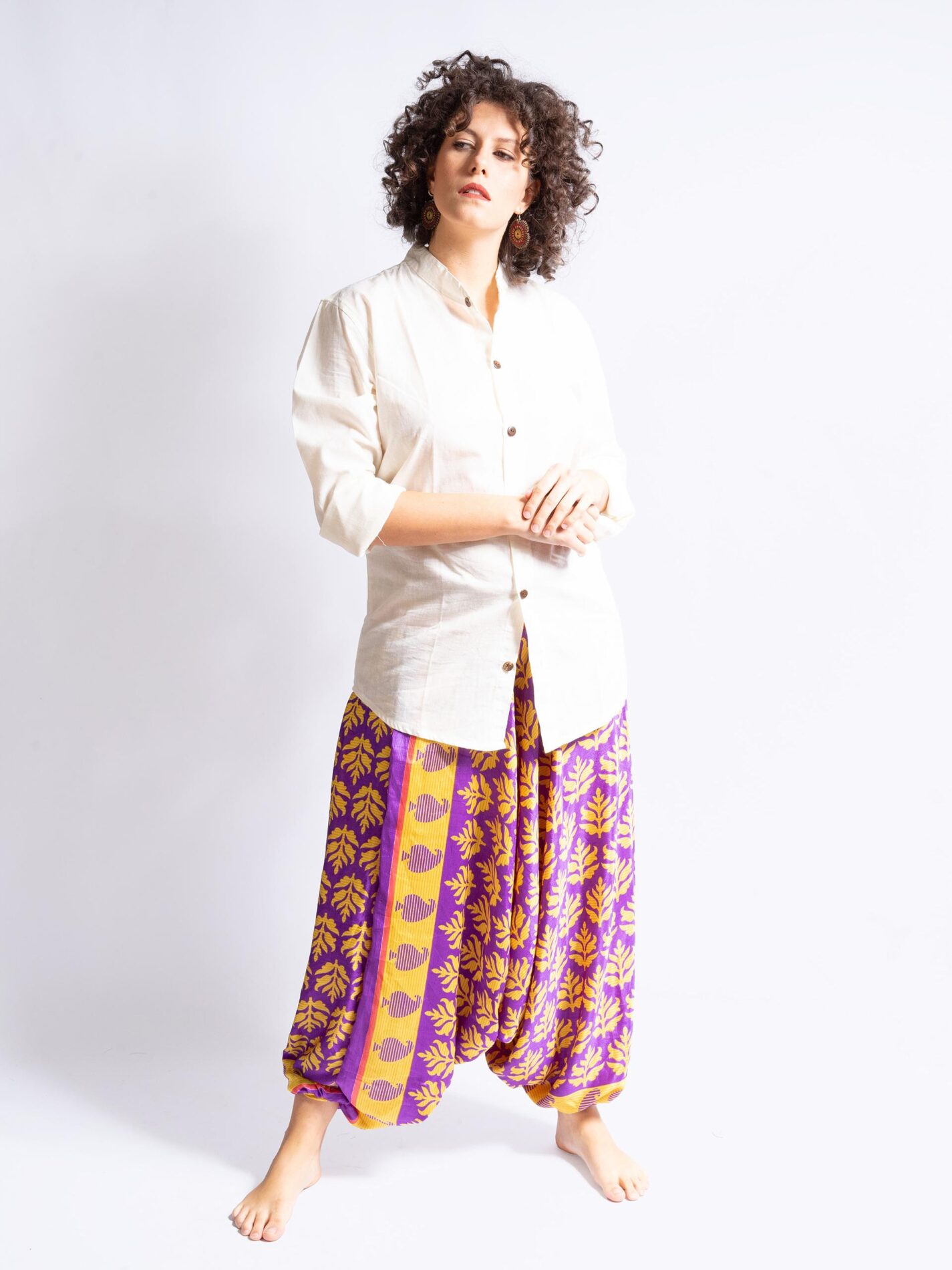 Pantalone afgano viola e giallo – Goa