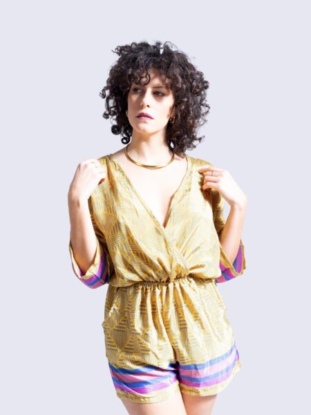 Tutina incrociata copricostume giallo – Kali