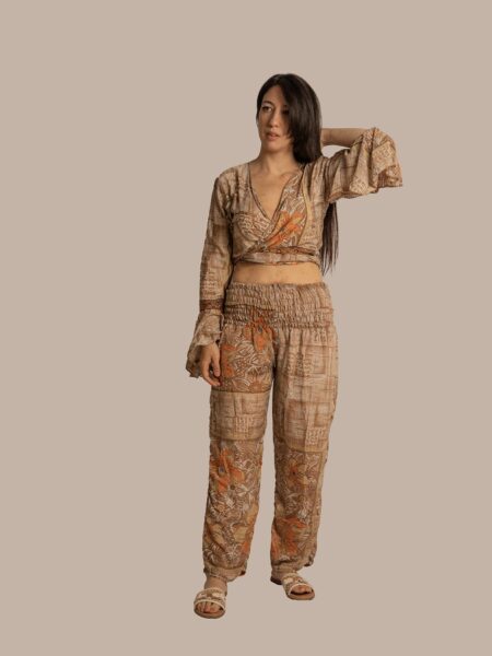 Wrap Top e Pantalone ocra – Punjabi