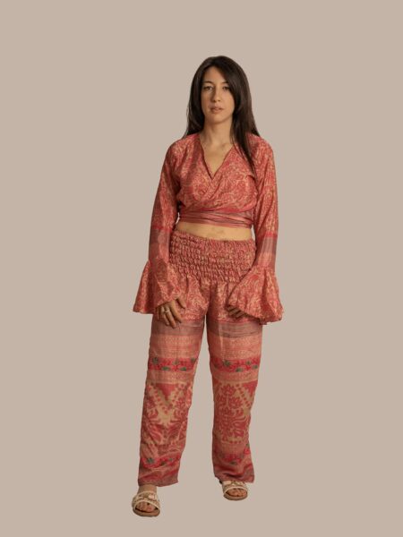 Wrap Top e Pantalone rosa – Punjabi