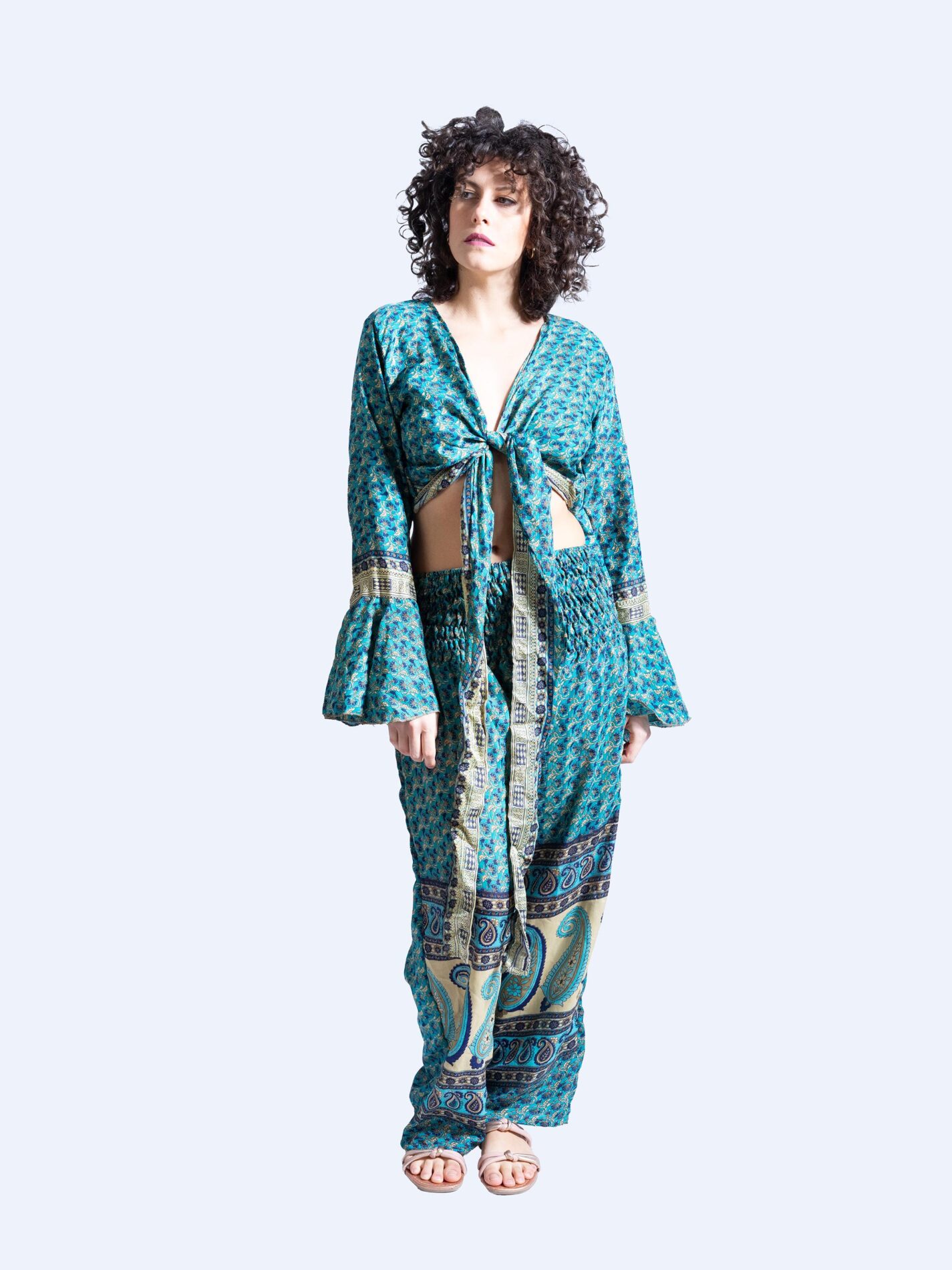 Wrap Top e Pantalone verde – Punjabi