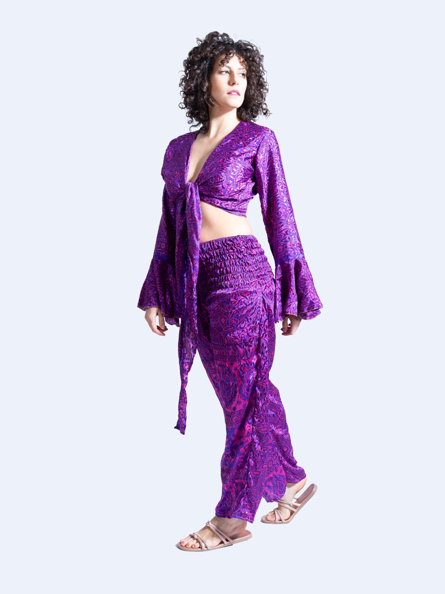 Wrap Top e Pantalone viola – Punjabi
