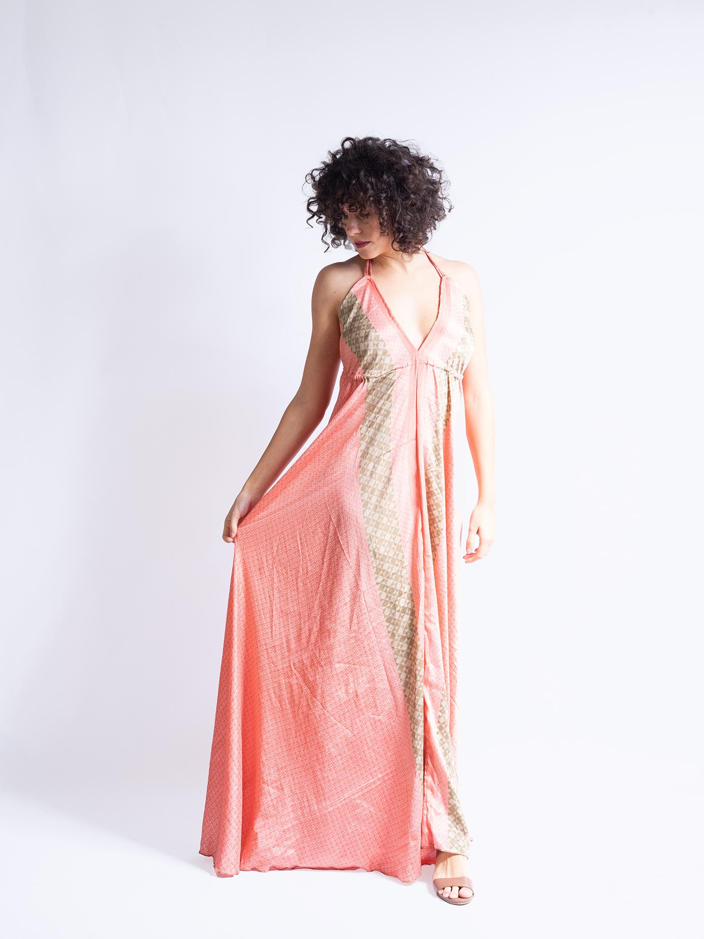 Abito etnico lungo rosa – Delhi