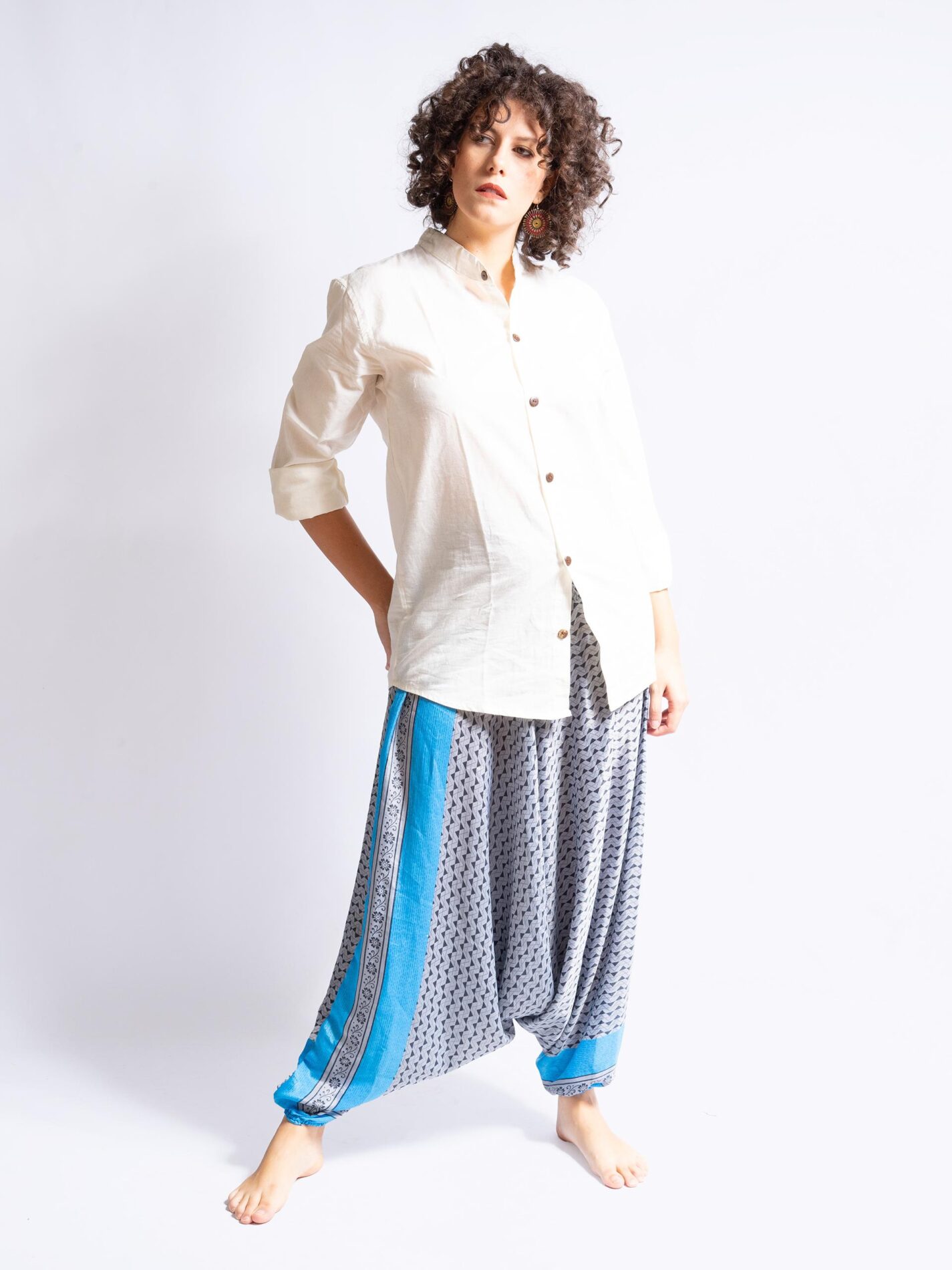 Pantalone afgano azzurro e grigio – Goa