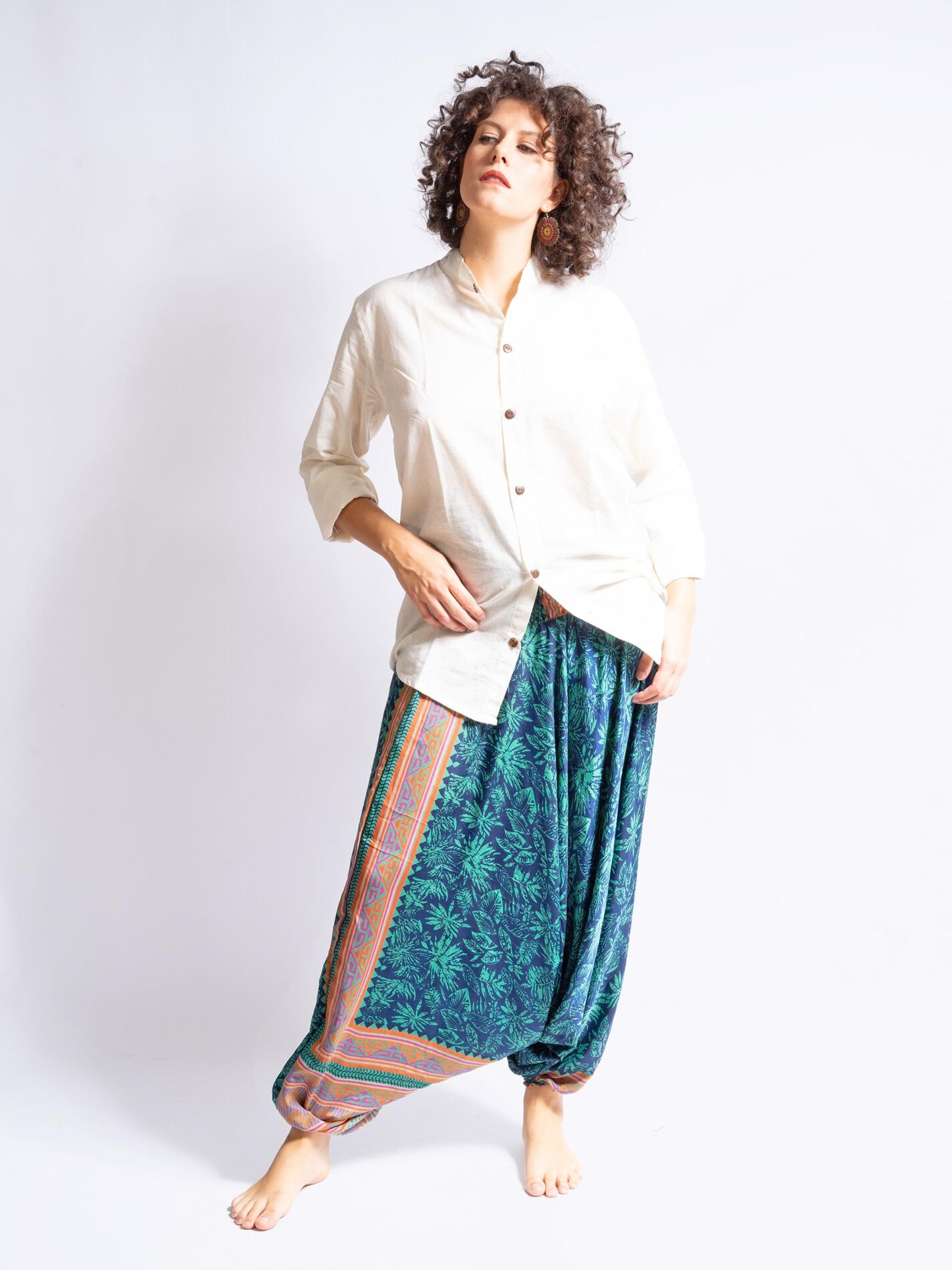 Pantalone afgano blu e arancione  – Goa