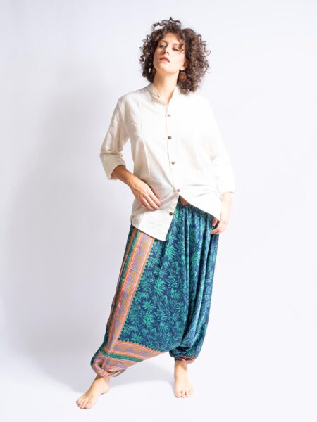 Pantalone afgano blu e arancione  – Goa