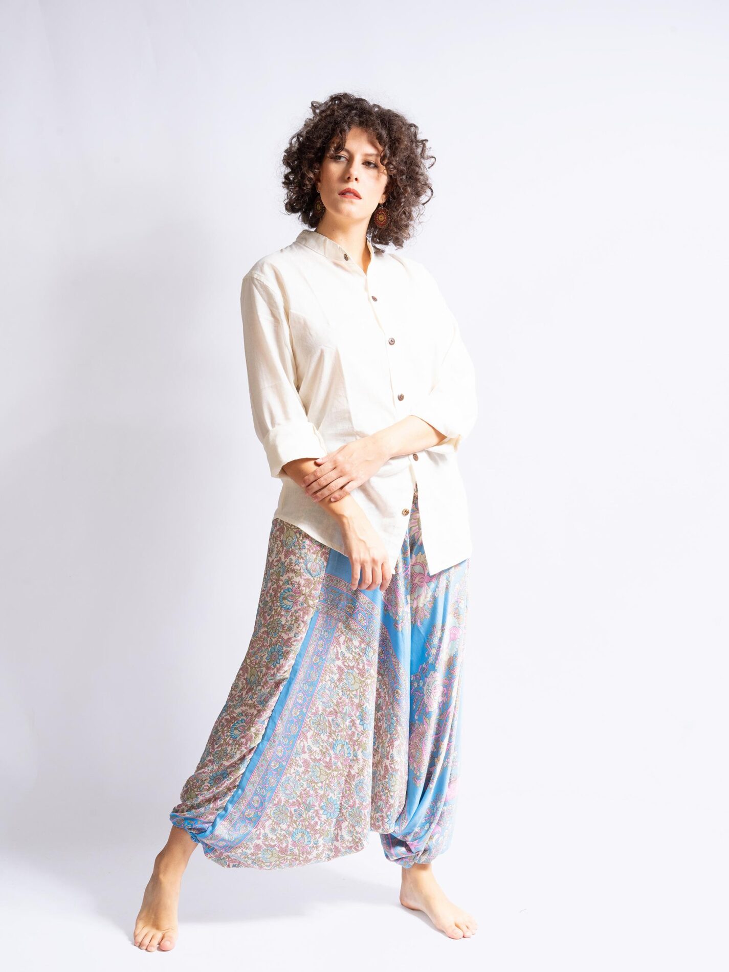 Pantalone afgano celeste e rosa – Goa