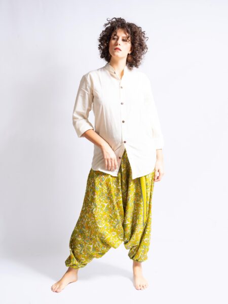 Pantalone afgano verde con tribali – Goa