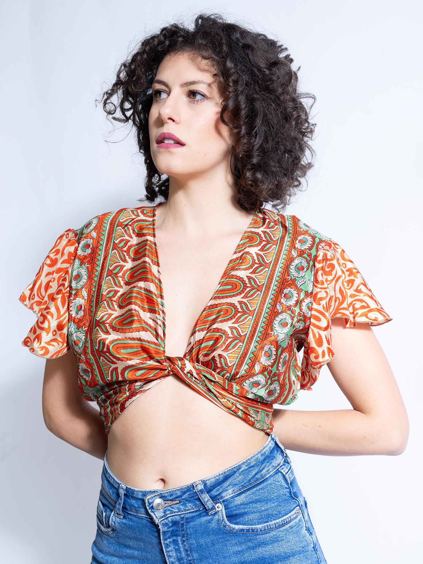 Wrap Top arancione – Bengala