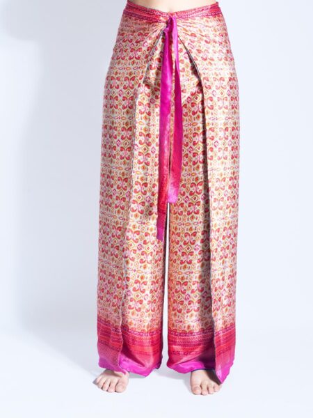 Wrap around Trouser grigio e rosa – Jain (2)