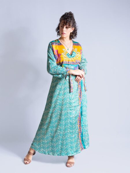 Kimono azzurro e giallo – Tibet